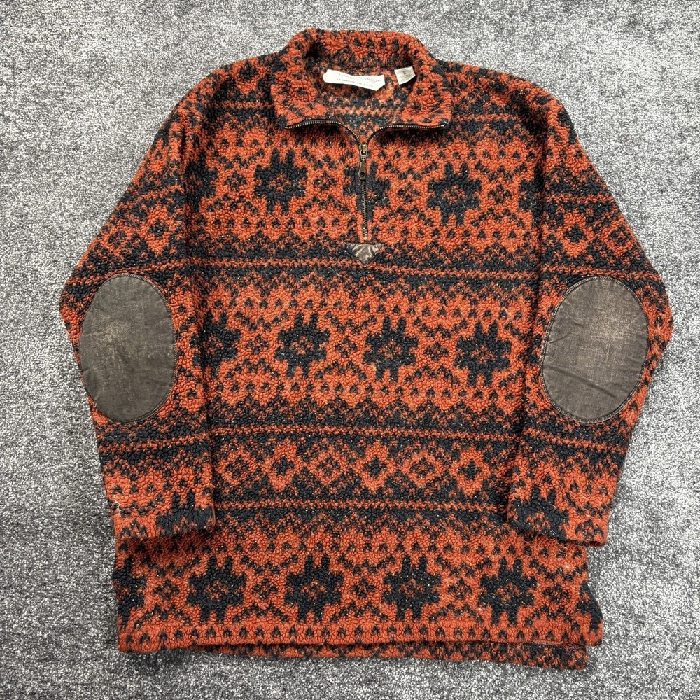 Vintage 90s Tasha Polizzi Aztec Fleece Sweater Size Medium Pullover Southwestern